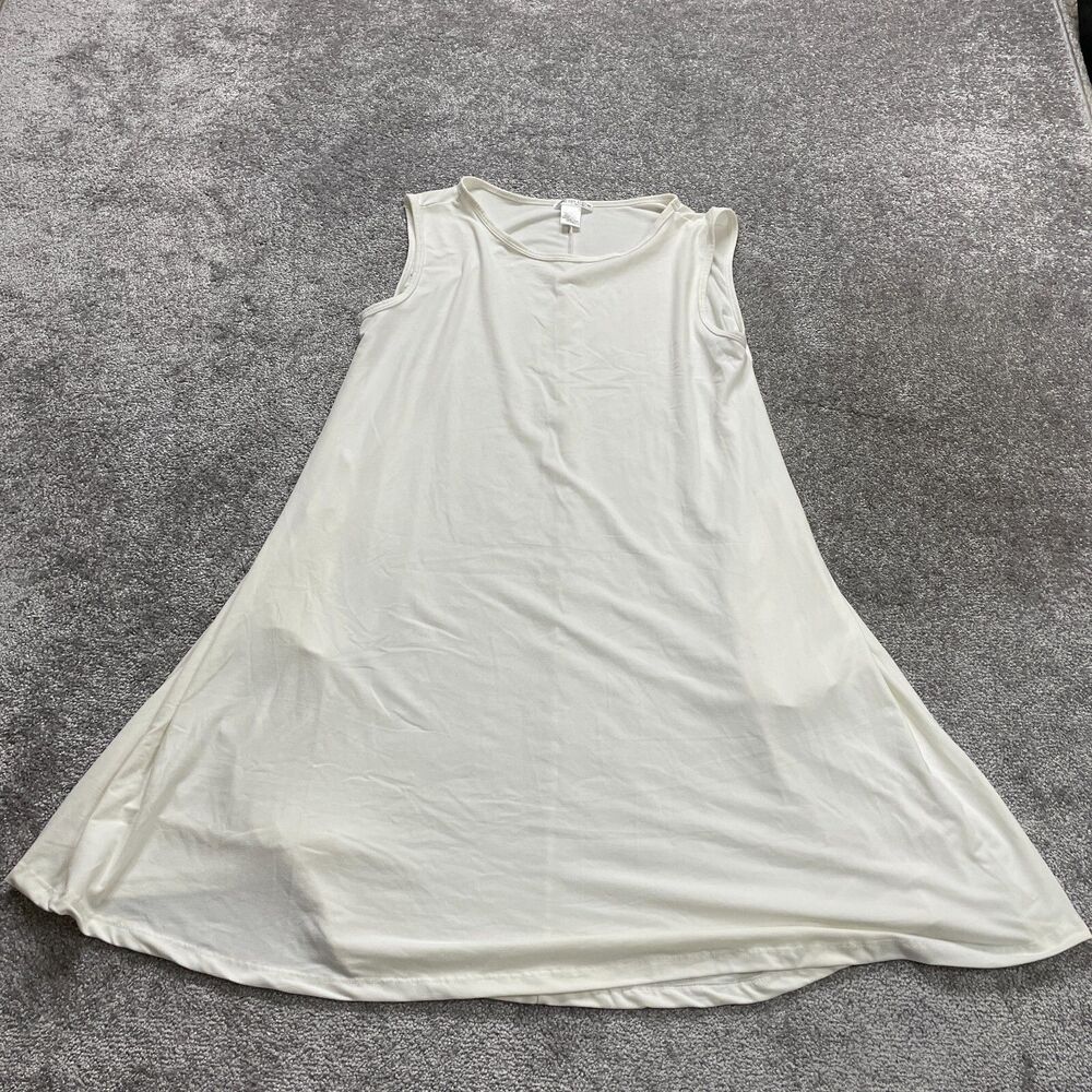 Honey and Lace Dress Womens XL White Solid Soft Stretch Flowy Pocket Loose ALine